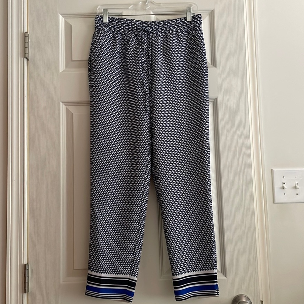 JCREW Blue and White Relaxed Fit Pant